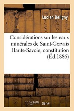 portada Considerations Sur Les Eaux Minerales de Saint-Gervais Haute-Savoie, Constitution Chimique (Sciences) (French Edition)