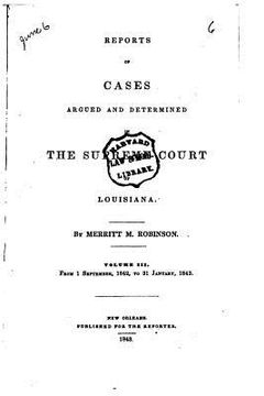 portada Reports of Cases Argued and Determined in the Supreme Court of Louisiana (en Inglés)