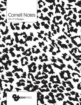 portada Cornell Notes: B&W Jaguar Pattern Cover - Best Note Taking System for Students, Writers, Conferences. Cornell Notes Notebook. Large 8 (en Inglés)