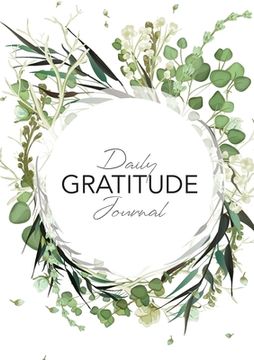 portada Daily Gratitude Journal: (Green Leaves Wreath) a 52-Week Guide to Becoming Grateful 