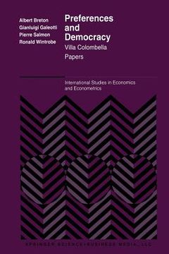 portada Preferences and Democracy: Villa Colombella Papers (en Inglés)