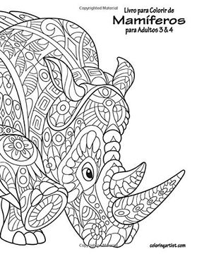 portada Livro Para Colorir de Mamíferos Para Adultos 3 & 4 (en Portugués)