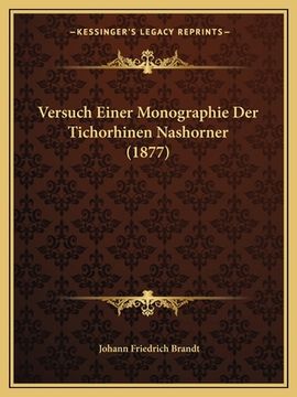 portada Versuch Einer Monographie Der Tichorhinen Nashorner (1877) (en Alemán)