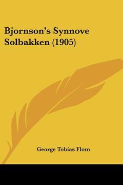 portada bjornson's synnove solbakken (1905) (en Inglés)