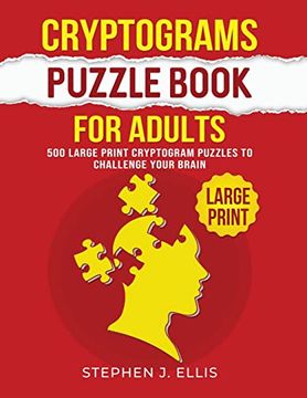 portada Cryptograms Puzzle Book for Adults - 500 Large Print Cryptogram Puzzles to Challenge Your Brain 