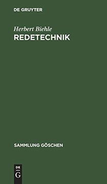 portada Redetechnik: Einfã Â¼Hrung in die Rhetorik (Sammlung gã Â¶Schen, 61) (German Edition) [Hardcover ] (en Alemán)