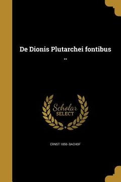 portada De Dionis Plutarchei fontibus .. (in Latin)