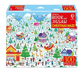 portada Usborne Book and Jigsaw Christmas Maze (en Inglés)