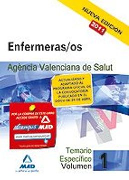 portada Enfermeras/Os (Ats/Due) De La Agencia Valenciana De Salud. Temario Parte Específica. Volumen I