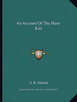 portada an account of the hara-kiri (en Inglés)