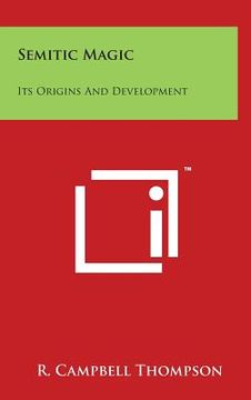 portada Semitic Magic: Its Origins And Development (en Inglés)