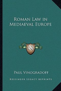 portada roman law in mediaeval europe (en Inglés)