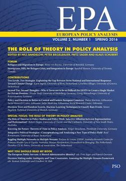 portada The Role of Theory in Policy Analysis: Volume 2, Number 1 of European Policy Analysis (en Inglés)