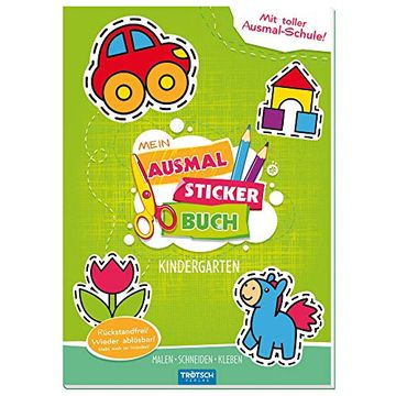 portada Trötsch Bastelbuch Mein Ausmal Sticker Buch Kindergarten Beschäftigungsbuch Bastelbuch Stickerbuch (in German)