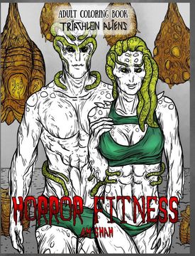 portada Adult Coloring Book Horror Fitness: Triathlon Aliens 
