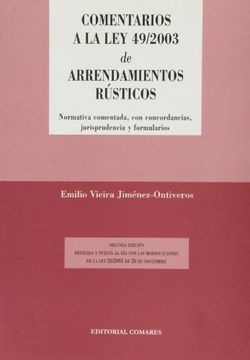 portada Comentarios a la Ley 49/2003 de arrendamientos rústicos (in Spanish)