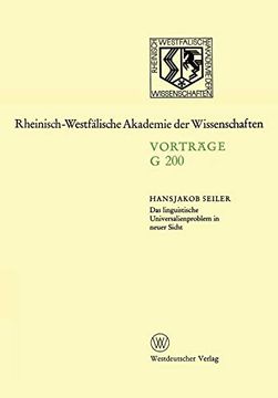 portada Das Linguistische Universalienproblem in Neuer Sicht: 194. Sitzung am 17. April 1974 in Düsseldorf (en Alemán)