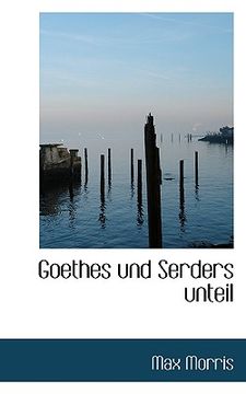 portada Goethes Und Serders Unteil (en Alemán)