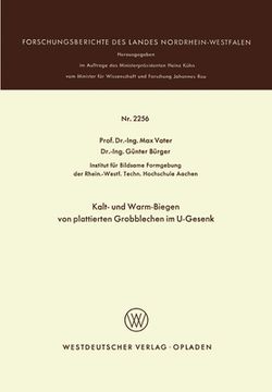 portada Kalt- und Warm-Biegen von plattierten Grobblechen im U-Gesenk (in German)