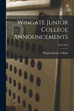 portada Wingate Junior College Announcements; 1923-1924 (en Inglés)