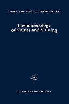 portada phenomenology of values and valuing (en Inglés)