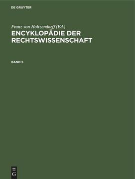 portada Encyklopädie der Rechtswissenschaft. Band 5 