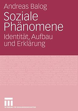 portada Soziale Phänomene: Identität, Aufbau und Erklärung (en Alemán)