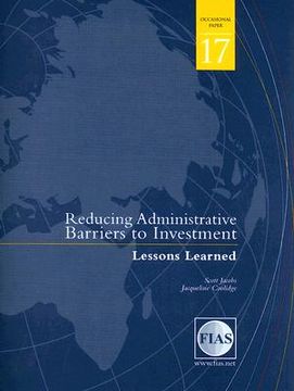 portada reducing administrative barriers to investment: lessons learned (en Inglés)