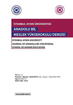 portada Anadolu bil myo Dergisi: Istanbul Aydin University (Year: 13 Temmuz - Ağustos - Eylül 2018 (in Turco)