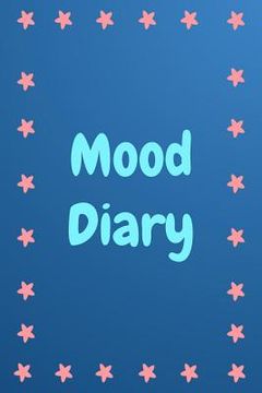 portada Mood Diary: Blue with Pink Star Border (en Inglés)