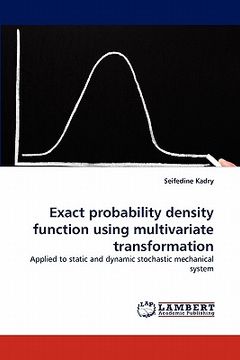 portada exact probability density function using multivariate transformation (in English)