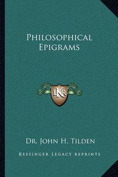 portada philosophical epigrams (in English)