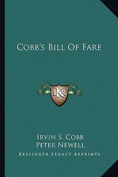 portada cobb's bill of fare (en Inglés)