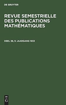 portada Revue Semestrielle des Publications Mathématiques / Jaargang 1933