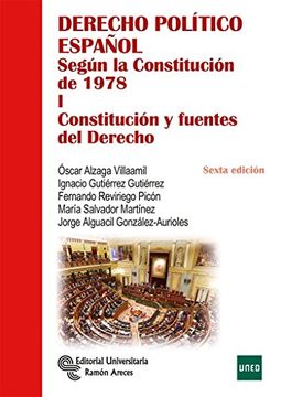 portada Derecho Político Español Según la Constitución de 1978: Derecho Político Español. Tomo i (Manuales)