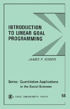 portada introduction to linear goal programming (en Inglés)