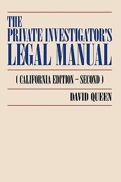 portada the private investigator's legal manual: california edition-second