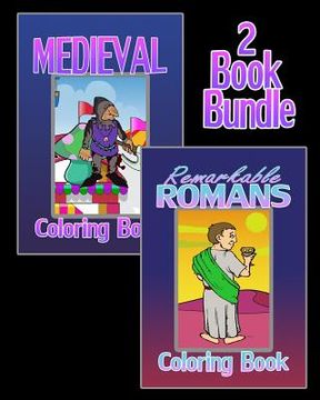 portada Medieval Coloring Book & Remarkable Romans Coloring Book (2 Book Bundle) (en Inglés)