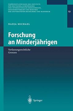 portada Forschung an Minderjährigen: Verfassungsrechtliche Grenzen (in German)