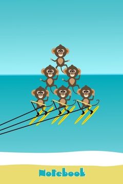 portada Cheerful Chimps Champion Waterskiing Formation Team Notebook: Cute funny monkeys who love their ocean watersports! Each page is headed up with Subject (in English)