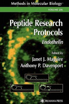 portada peptide research protocols: endothelin (en Inglés)