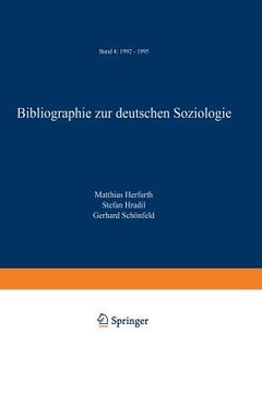 portada Bibliographie Zur Deutschen Soziologie: Band 4: 1992 - 1995