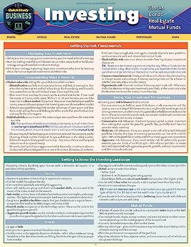 portada Investing - Stocks, Bonds, Real Estate, Mutual Funds: Quickstudy Laminated Reference Guide (en Inglés)