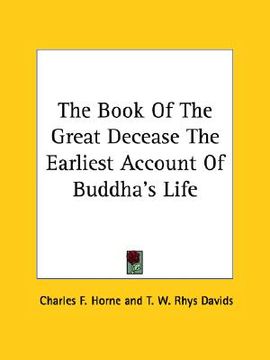 portada the book of the great decease the earliest account of buddha's life (en Inglés)