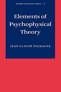 portada Elements of Psychophysical Theory (Oxford Psychology Series) (en Inglés)