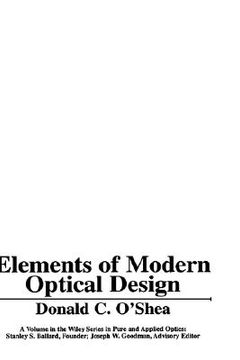 portada elements of modern optical design (en Inglés)