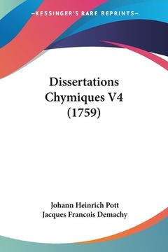 portada Dissertations Chymiques V4 (1759) (en Francés)