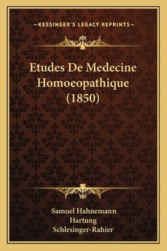 portada Etudes De Medecine Homoeopathique (1850) (en Francés)