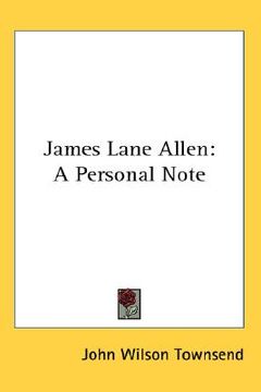 portada james lane allen: a personal note (in English)