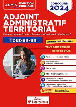 portada Concours Adjoint Administratif Territorial - Catégorie c - Tout-En-Un: Concours Externe, Interne, 3e Voie, Examen Professionnel 2024 (en Francés)